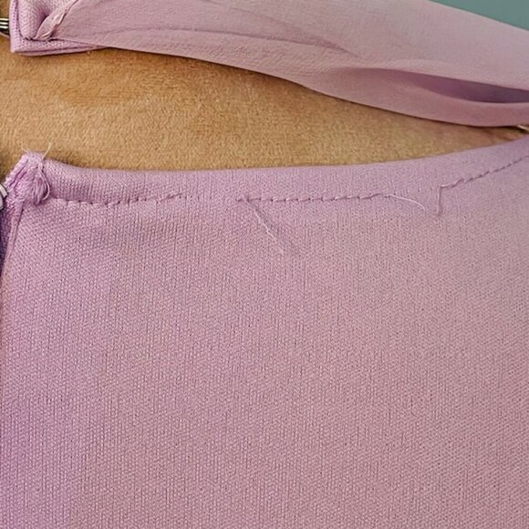 Vintage 1970's NOS Pleated Butterfly Batwing Cape Maxi Dress Lavender Small - Picture 9 of 10